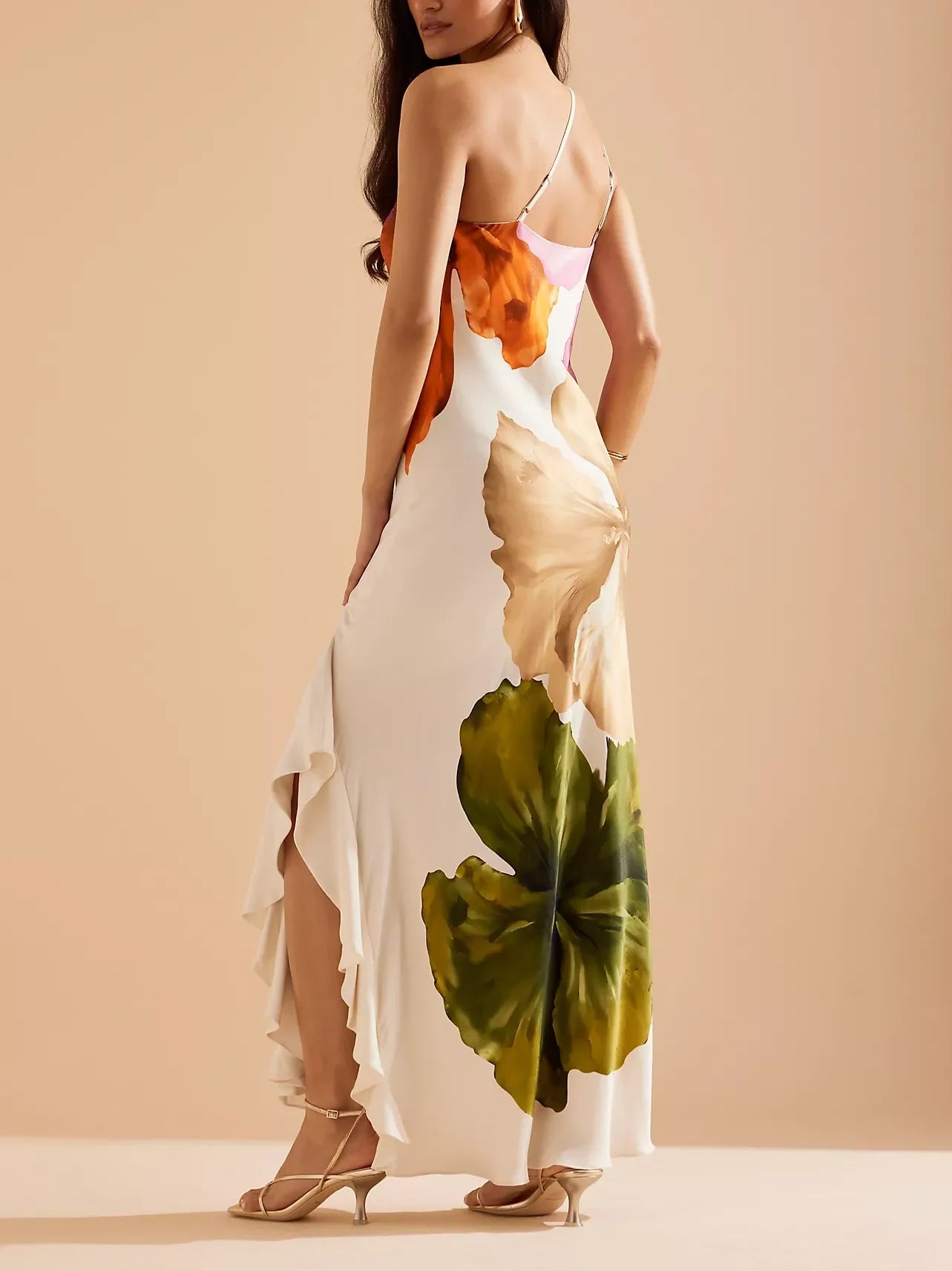 One-Shoulder Maxi Jurk
