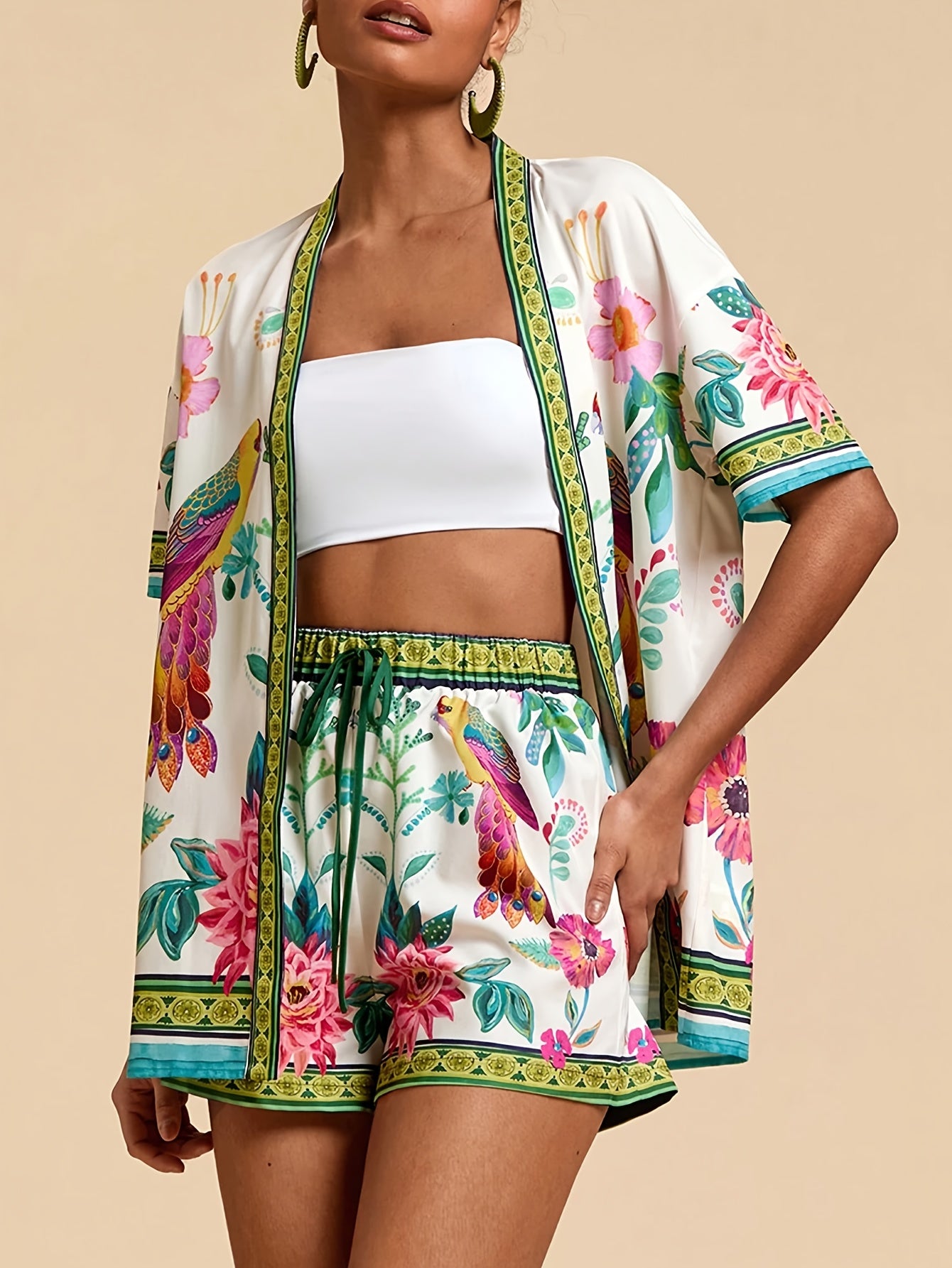 Isabella | Tropische Print Set met Top en Shorts