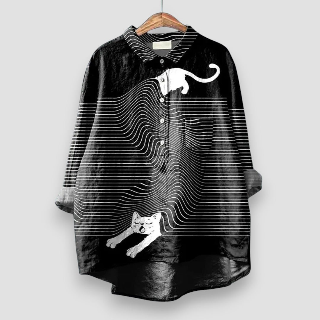 Kathrin | Damesblouse met Hondenprint