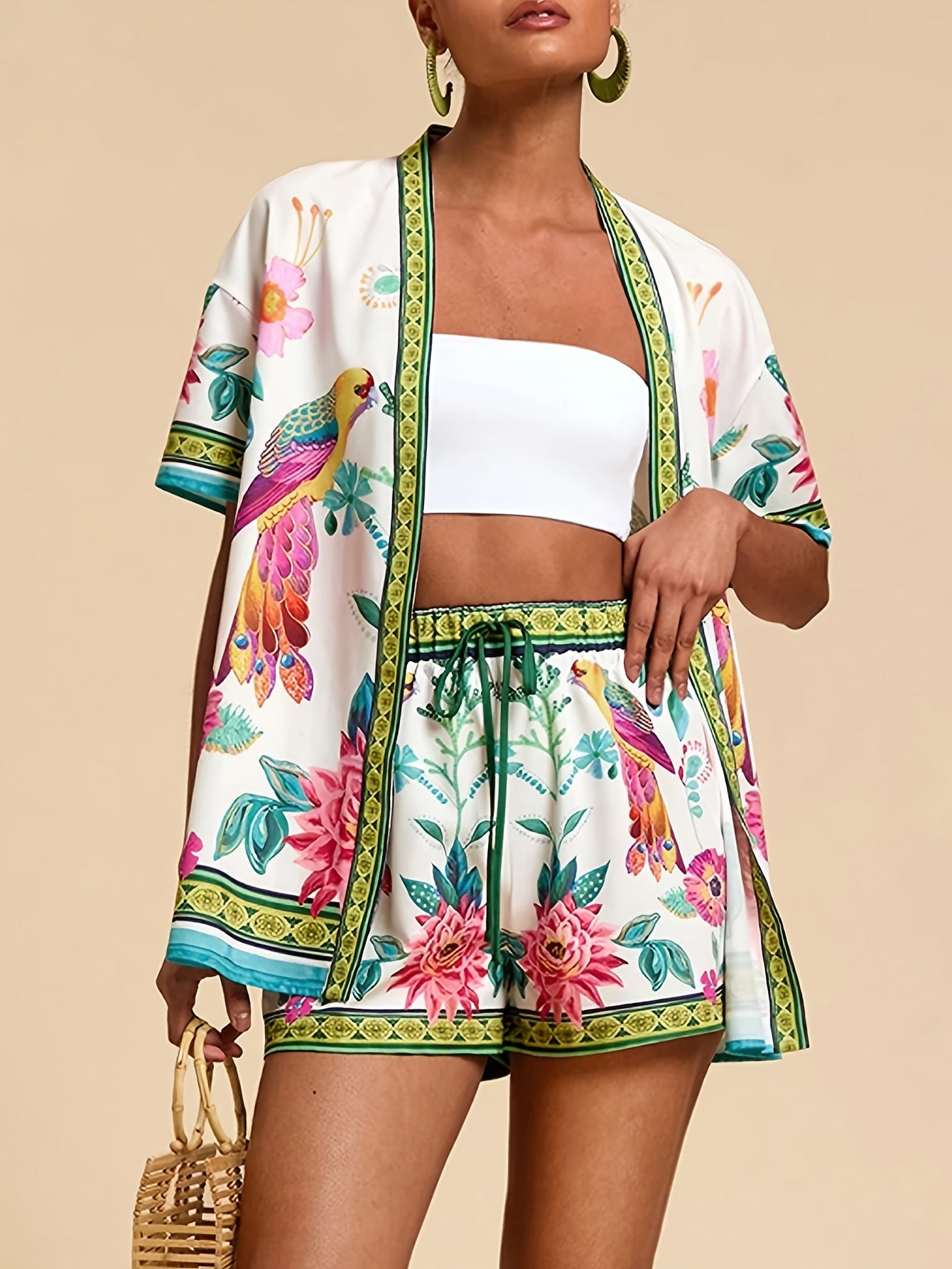 Isabella | Tropische Print Set met Top en Shorts