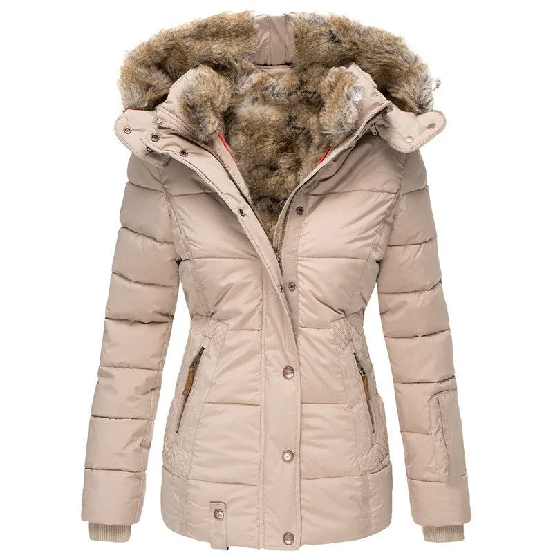 Audrey | Warme Winterjas met Bontkraag