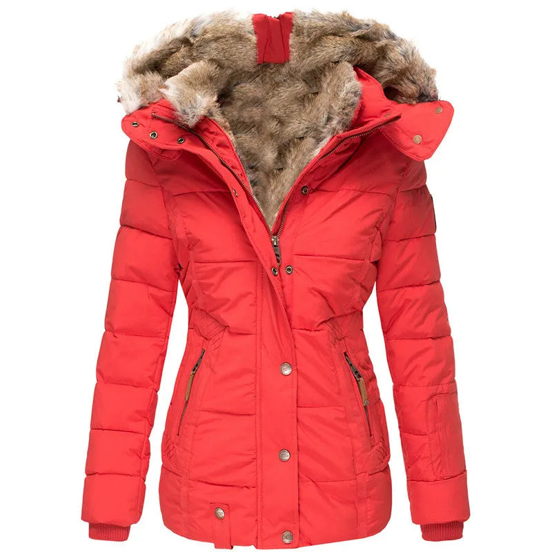 Audrey | Warme Winterjas met Bontkraag