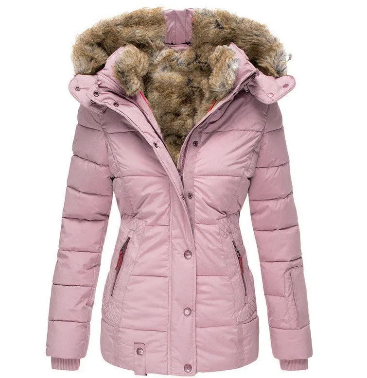 Audrey | Warme Winterjas met Bontkraag
