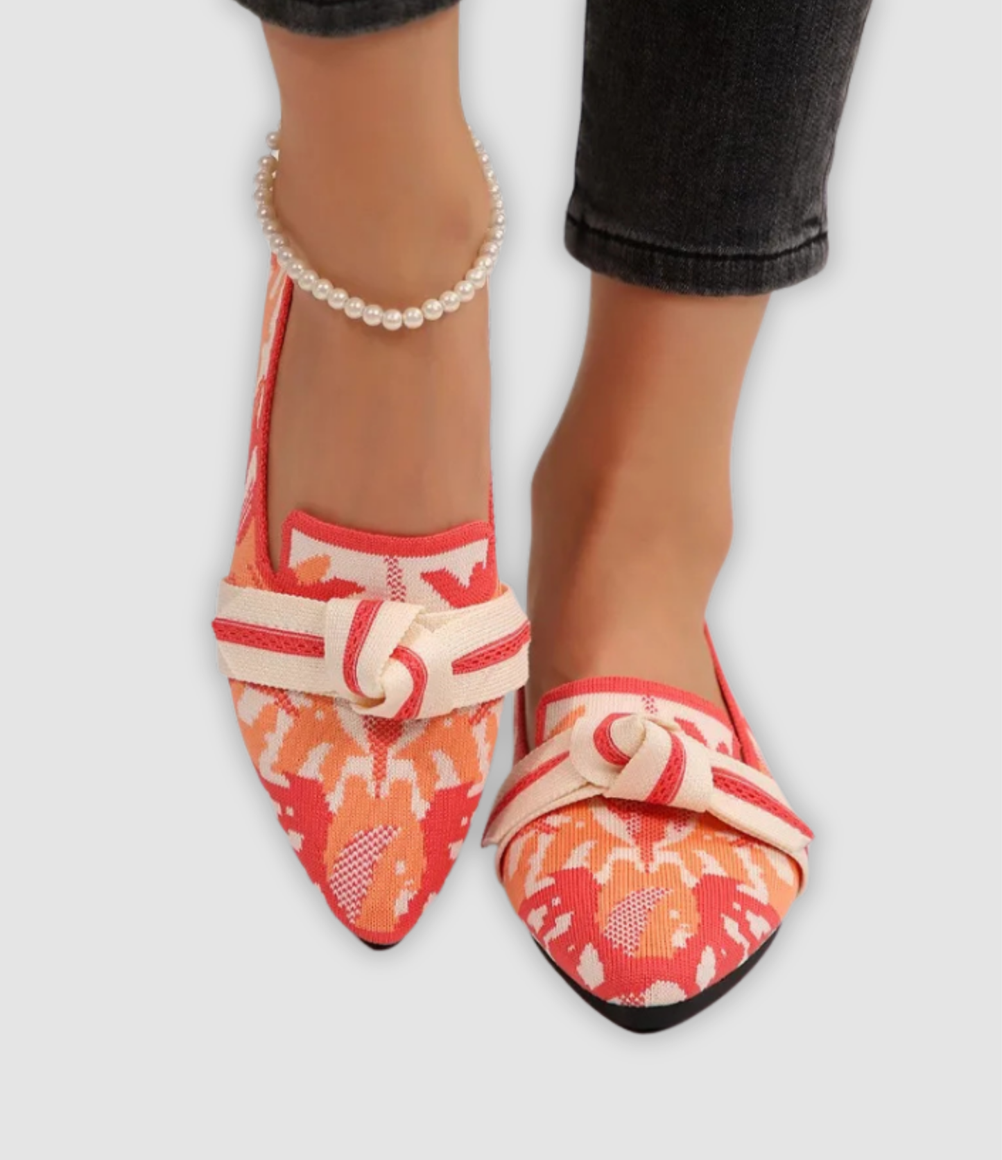 Dina | Comfortabele Brei-slippers met Bloemenpatroon