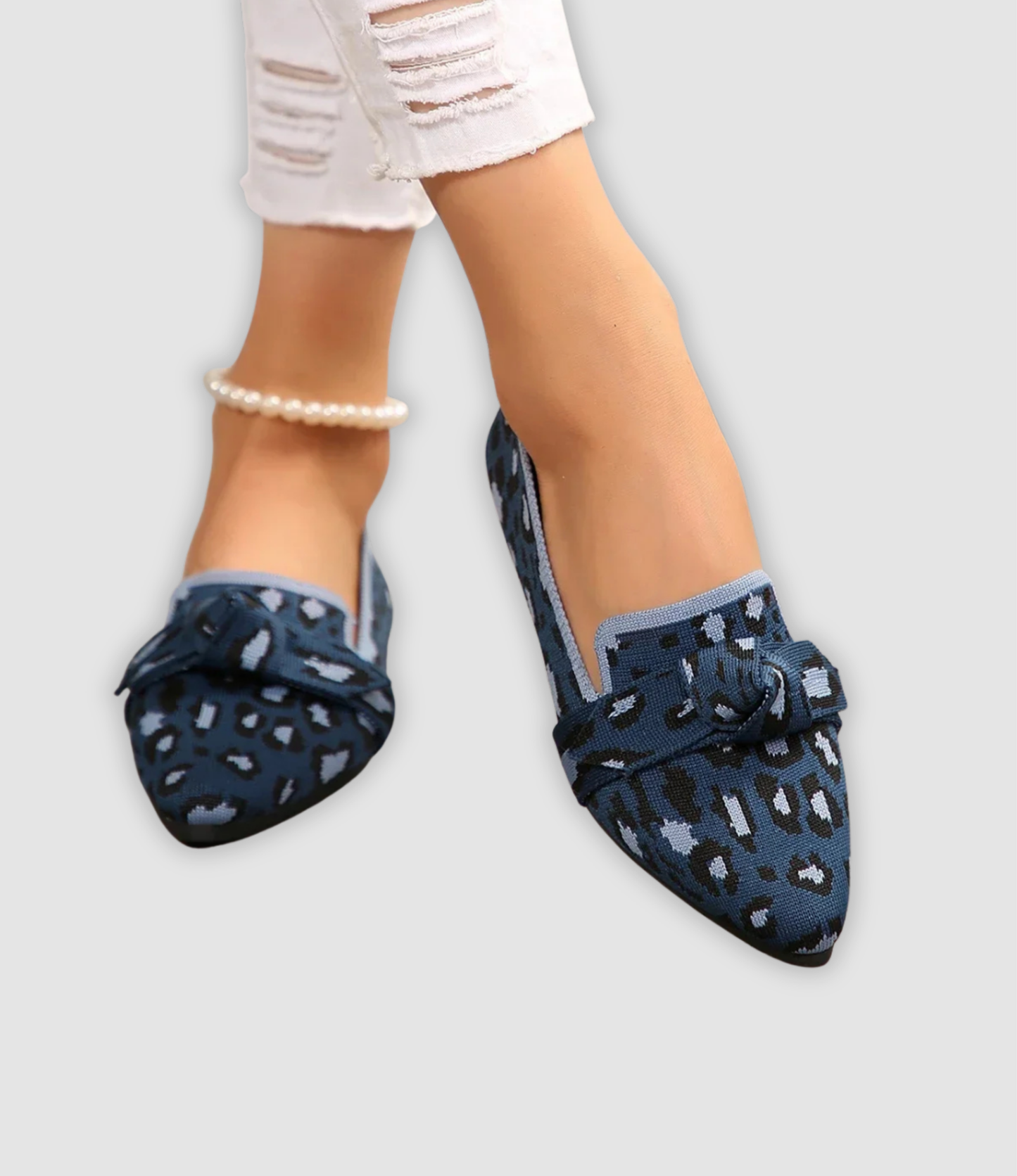 Oliven | Comfortabele Strik-Loafers met Strikdetail