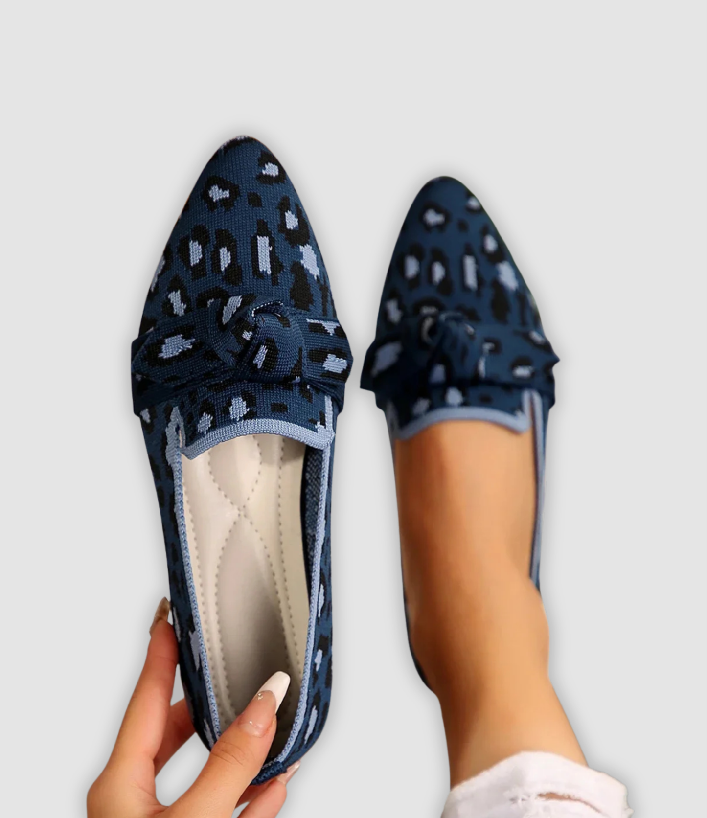 Oliven | Comfortabele Strik-Loafers met Strikdetail