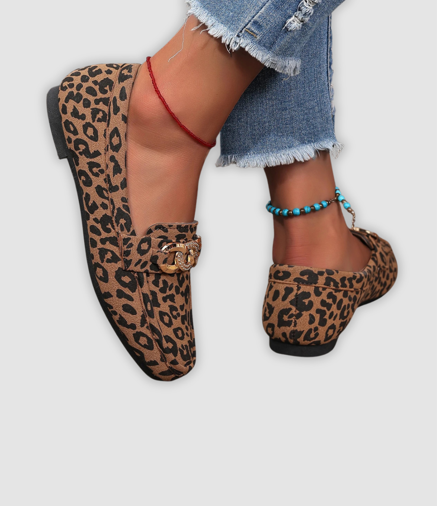Jade | Leren Mokassins met Luipaardpatroon