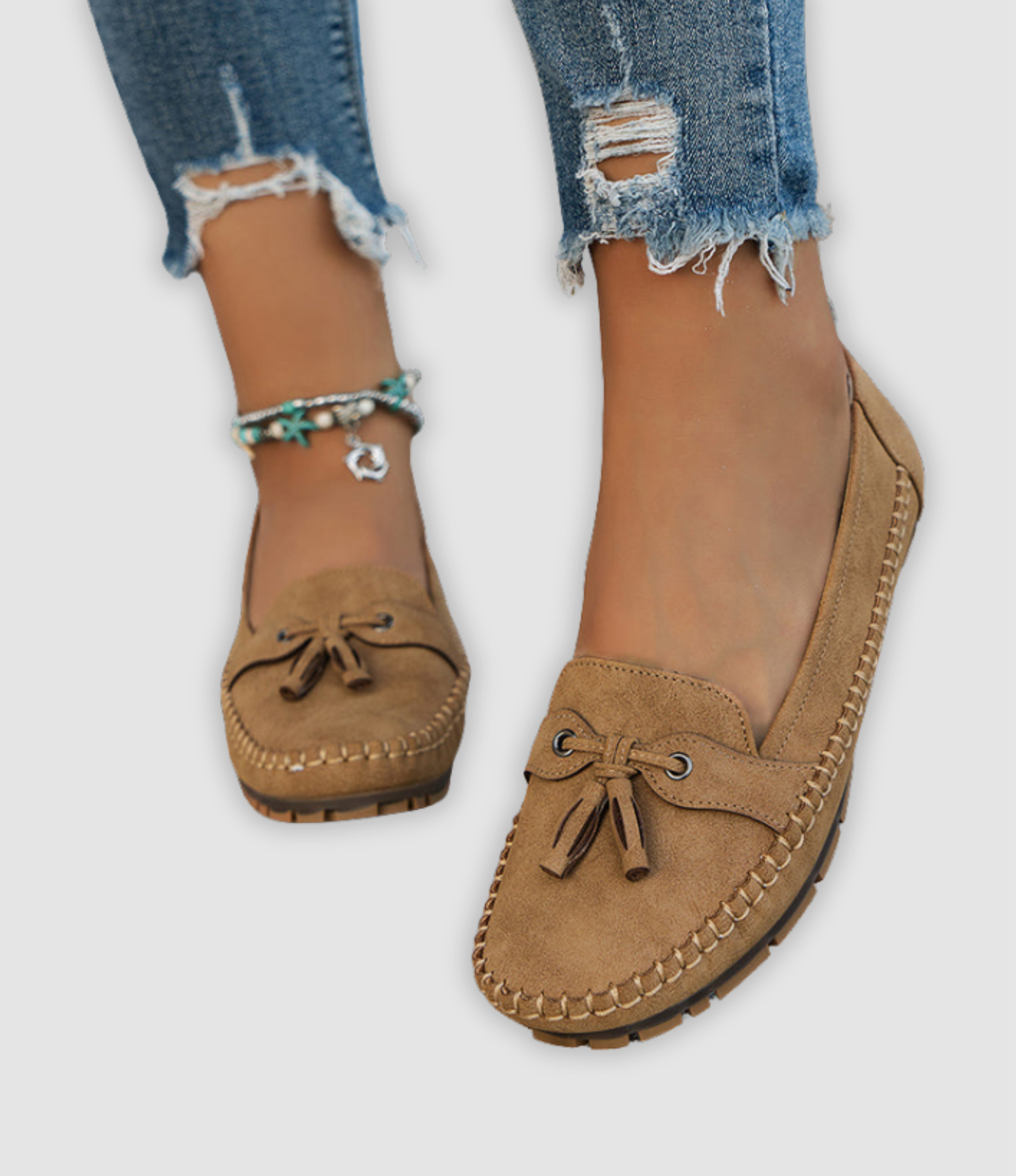 Angel | Klassieke Suède Loafer met Kwastendetail