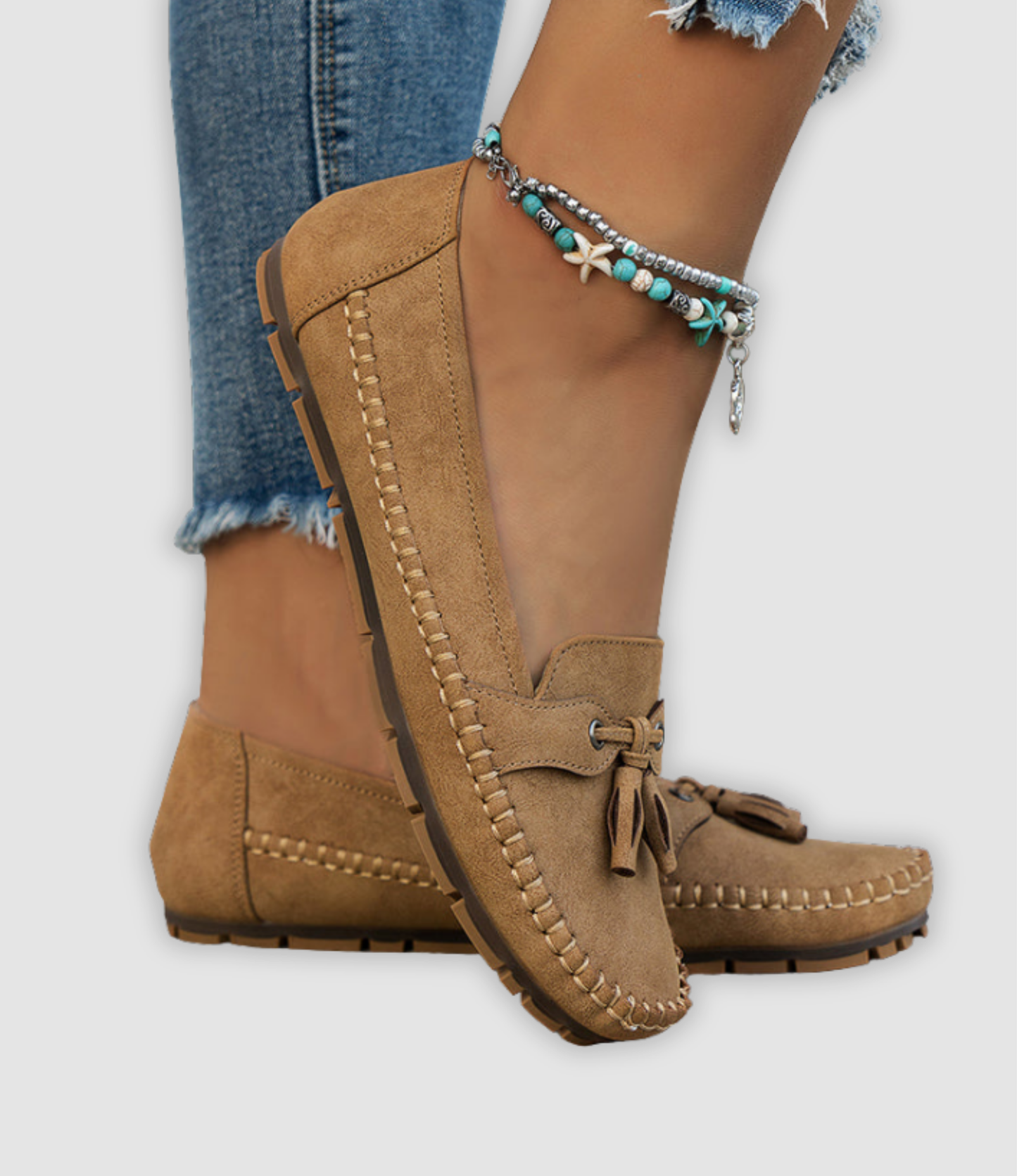 Angel | Klassieke Suède Loafer met Kwastendetail