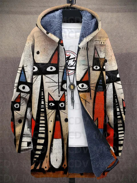 Claire | Winterjas met Katten Print