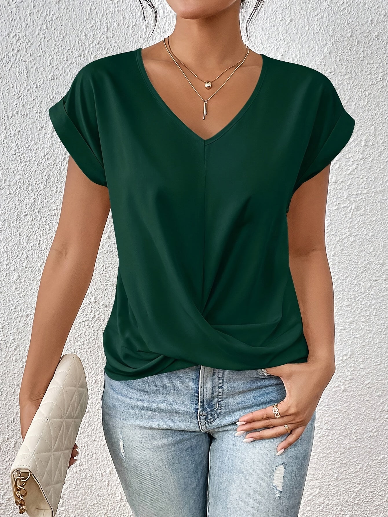 Cleo | Casual T-shirt Met V-Hals (1+1 Gratis)