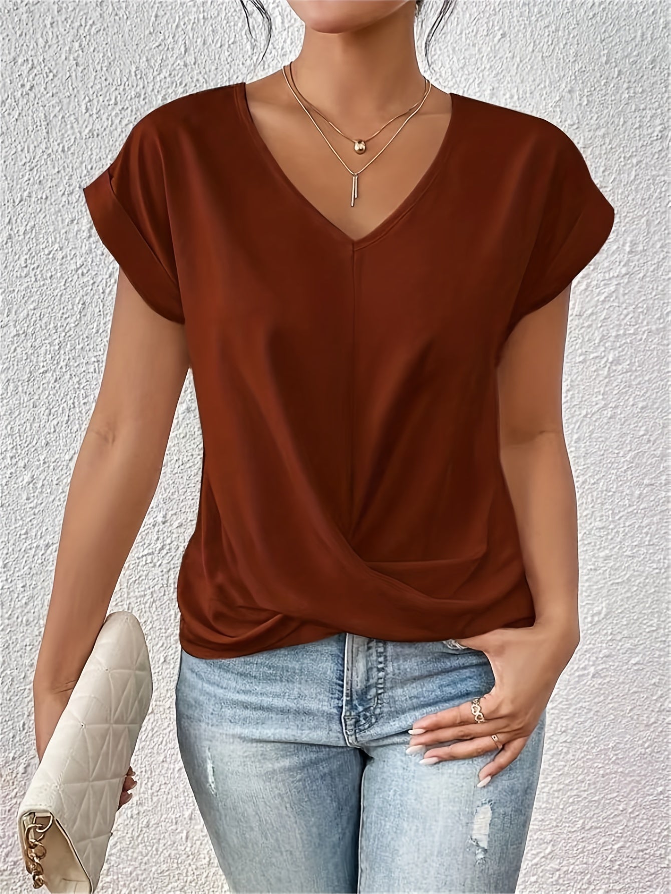 Cleo | Casual T-shirt Met V-Hals (1+1 Gratis)