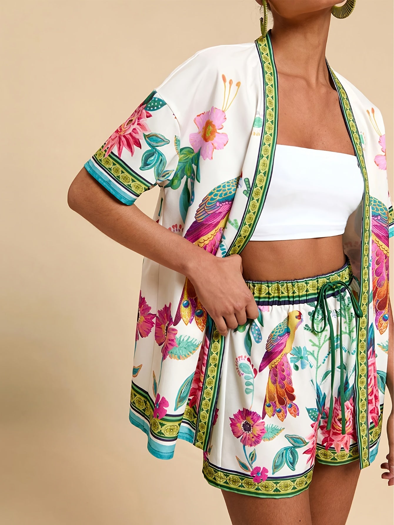 Isabella | Tropische Print Set met Top en Shorts