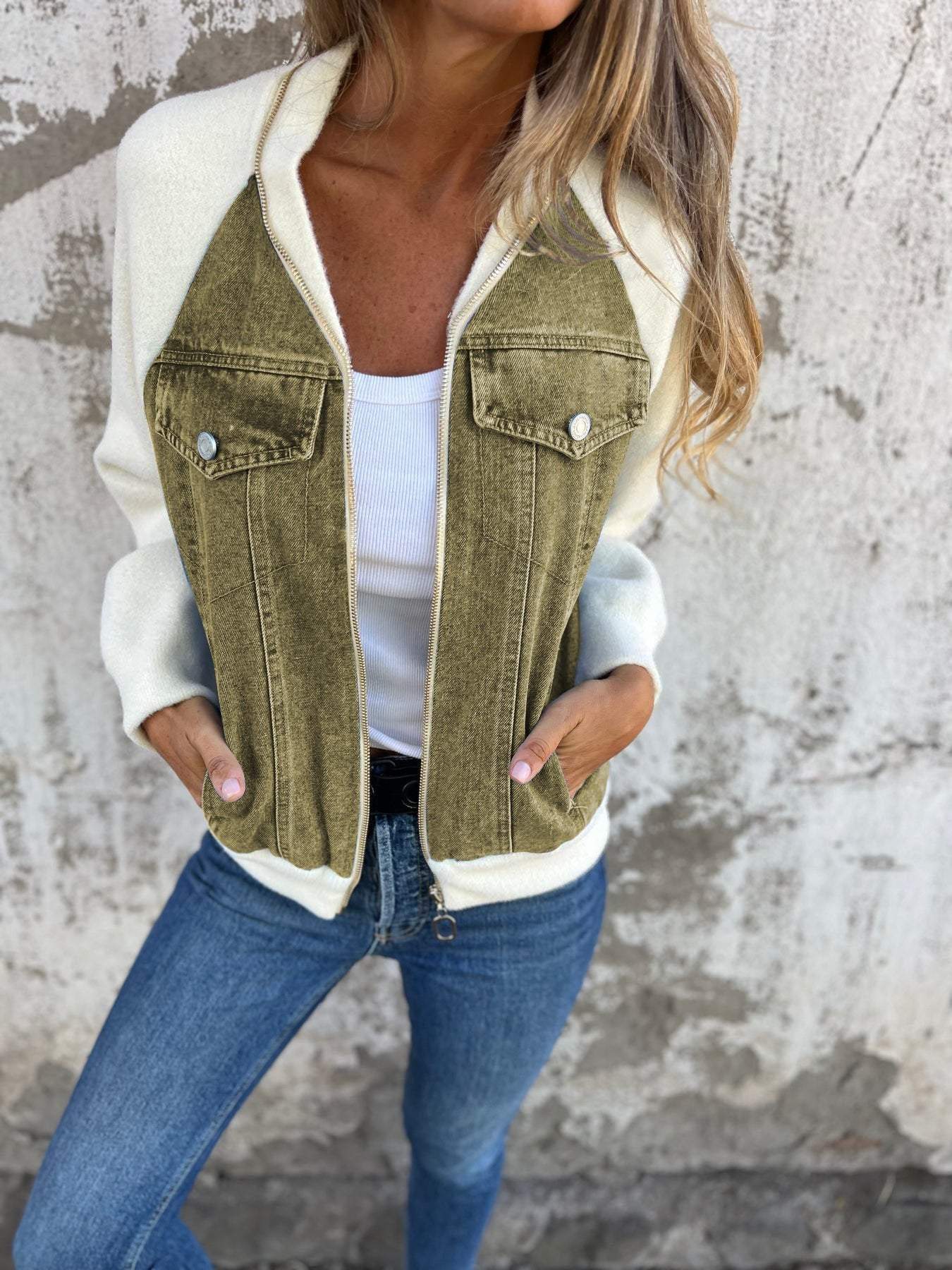 Isabella | Casual V-Neck Zipper Jas