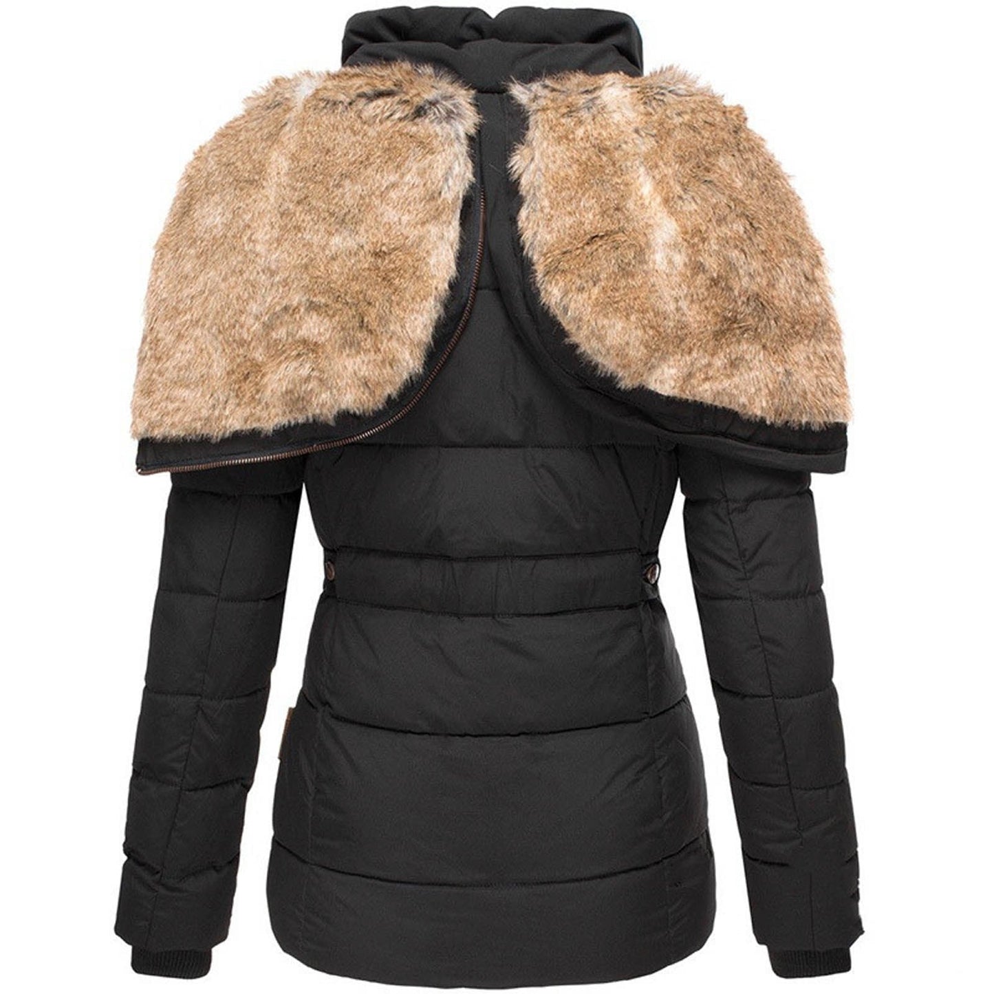 Audrey | Warme Winterjas met Bontkraag