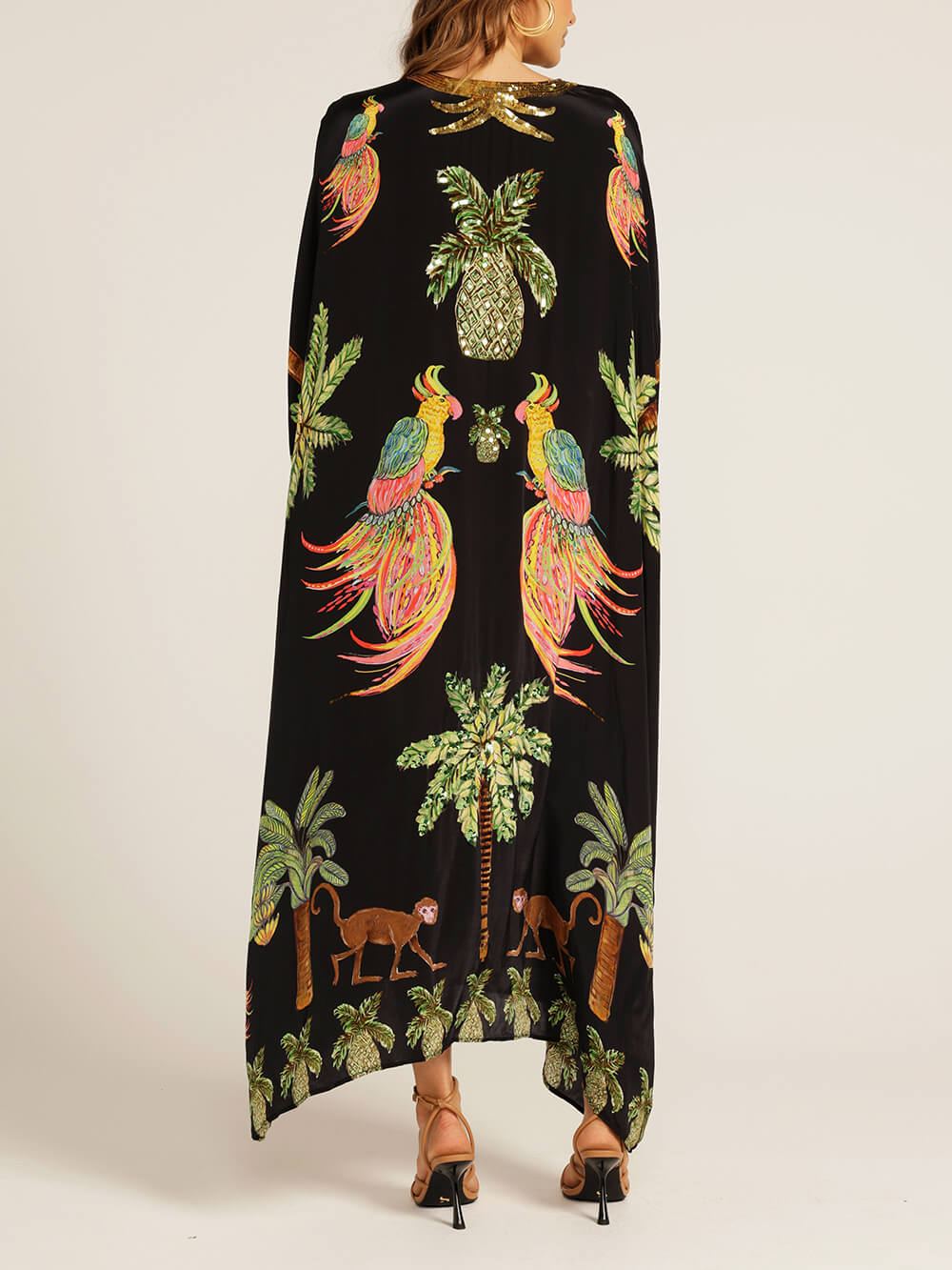 Unieke Drop Shoulder Palmboom Jurk