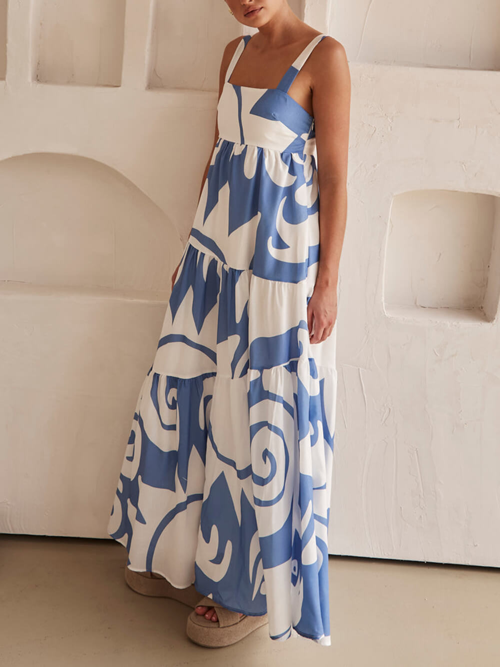 Betoverende Maxi Jurk met Geometrische Print