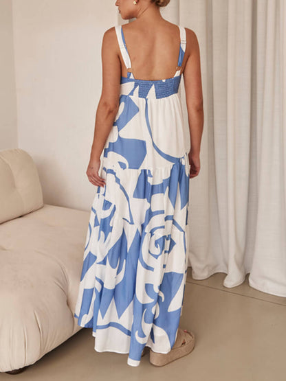 Betoverende Maxi Jurk met Geometrische Print