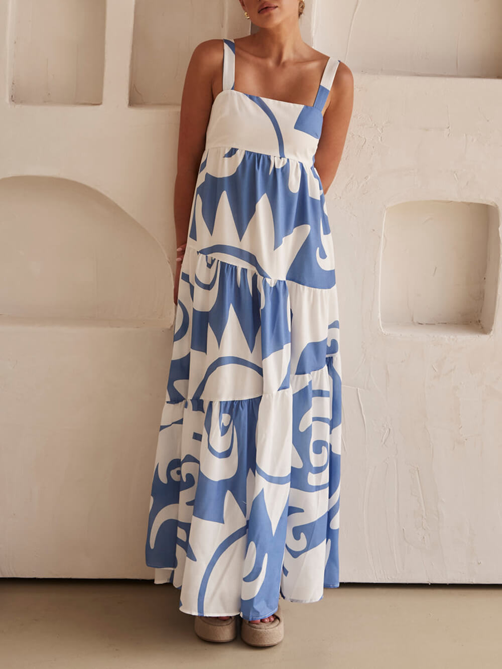 Betoverende Maxi Jurk met Geometrische Print