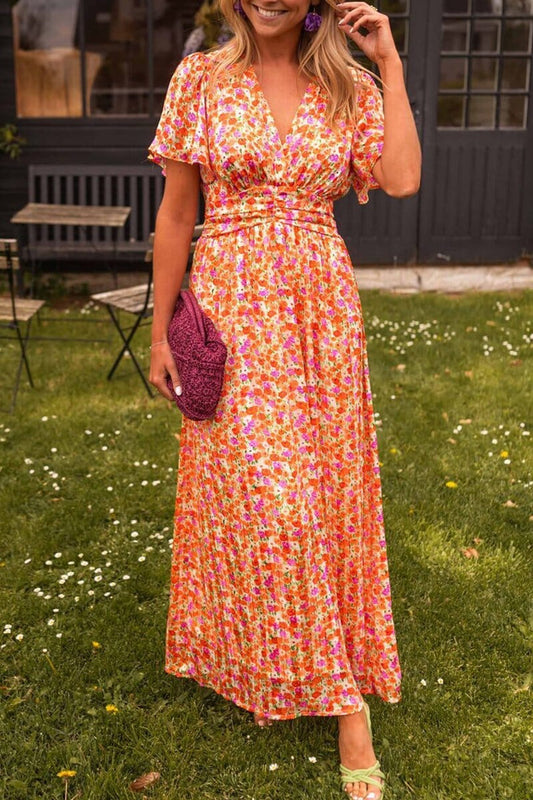 Sandra | Elegante V-Hals Maxi Jurk