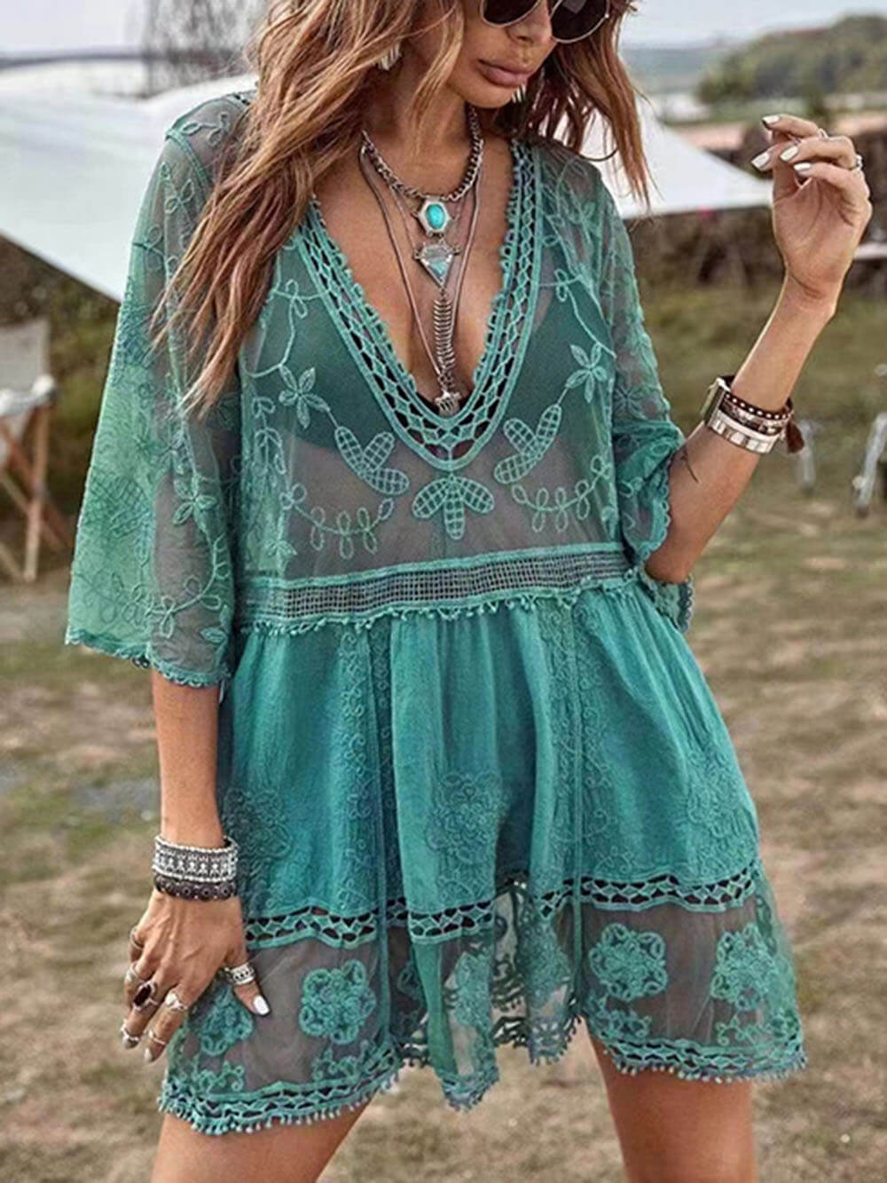 Kanten Strandjurk Cover-Up