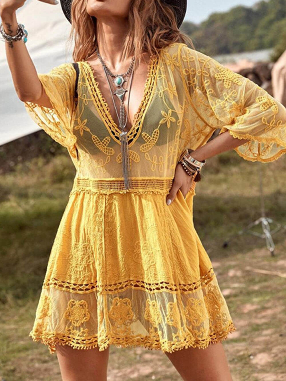 Kanten Strandjurk Cover-Up