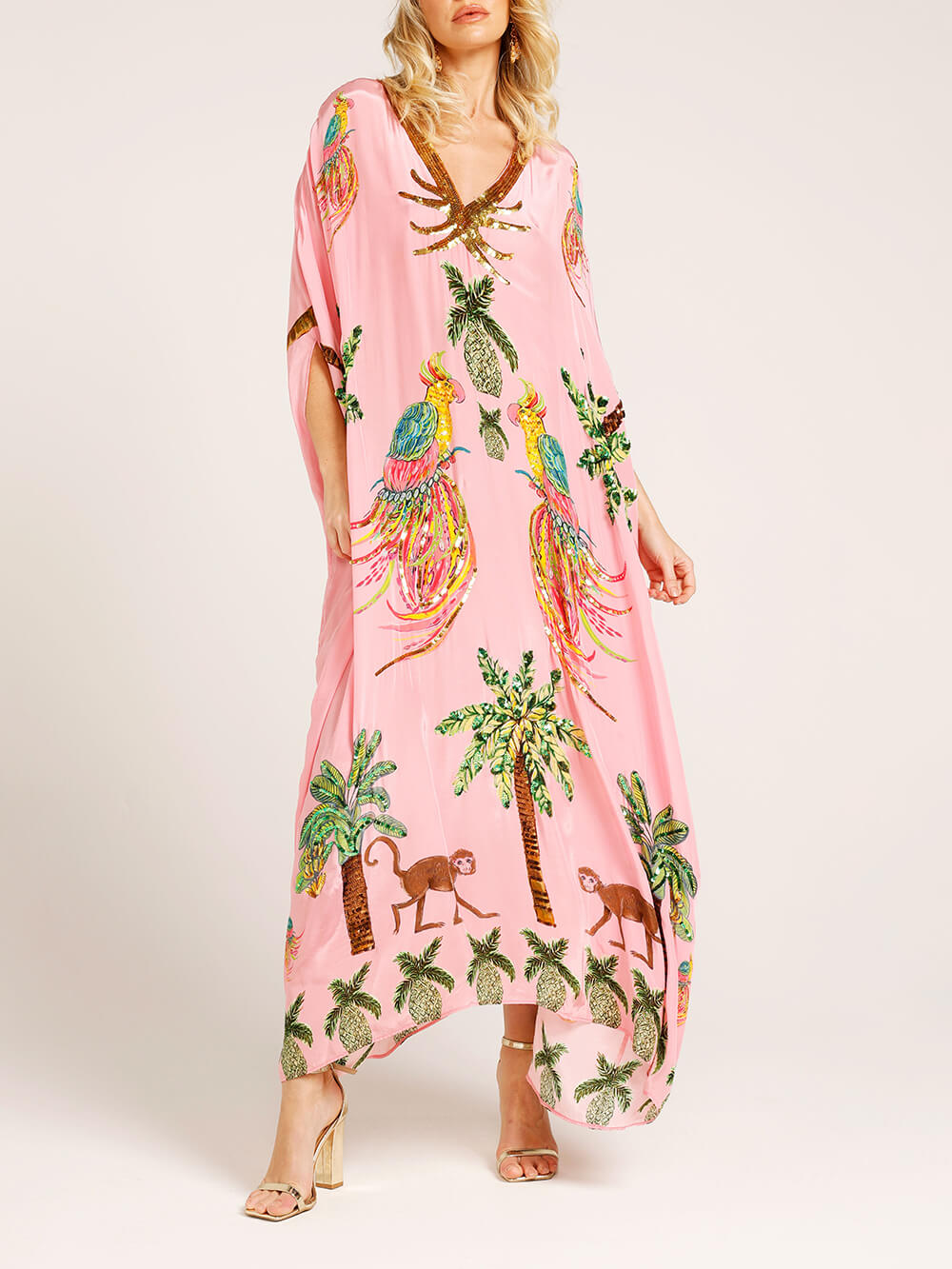 Unieke Drop Shoulder Palmboom Jurk
