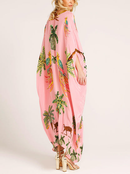 Unieke Drop Shoulder Palmboom Jurk