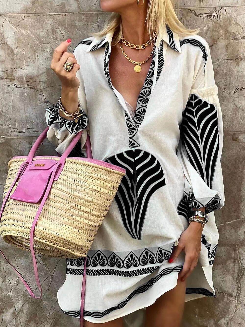 Unieke Mini Jurk met Print