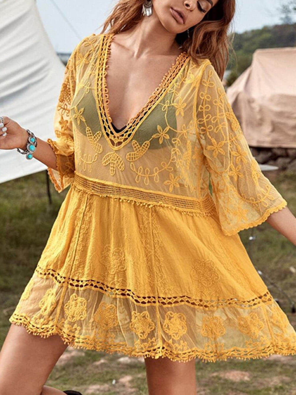 Kanten Strandjurk Cover-Up