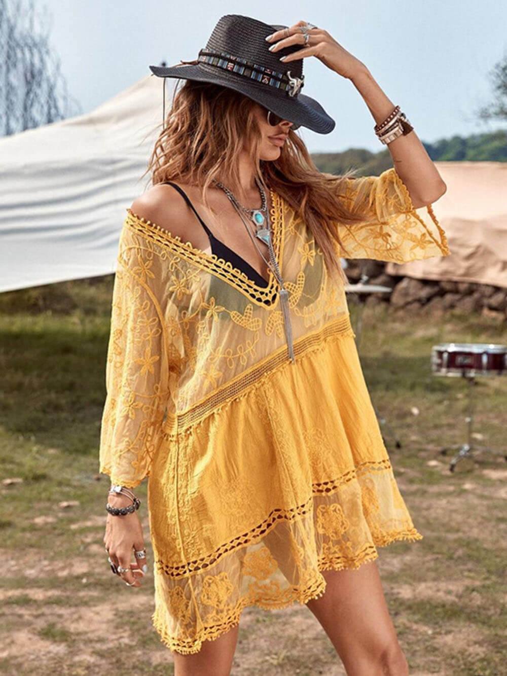 Kanten Strandjurk Cover-Up