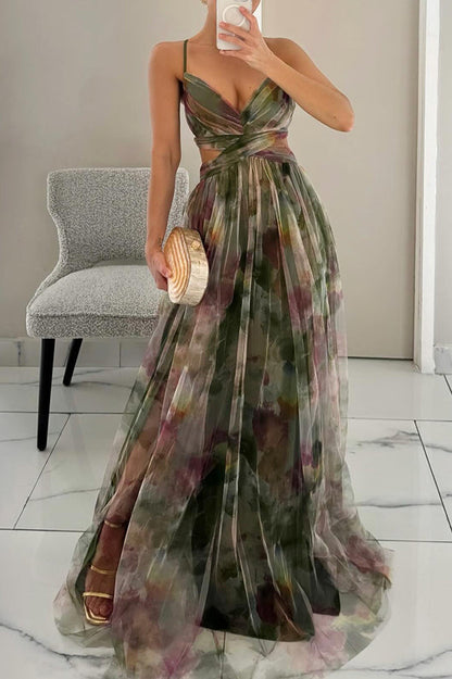 Giselle | Betoverende Bloemenprint Maxi Jurk