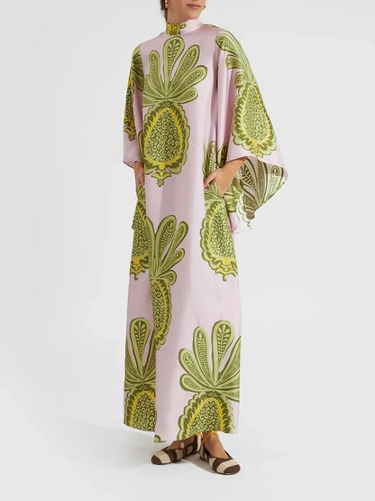 Tropische Maxi Jurk met Grote Ananasprint