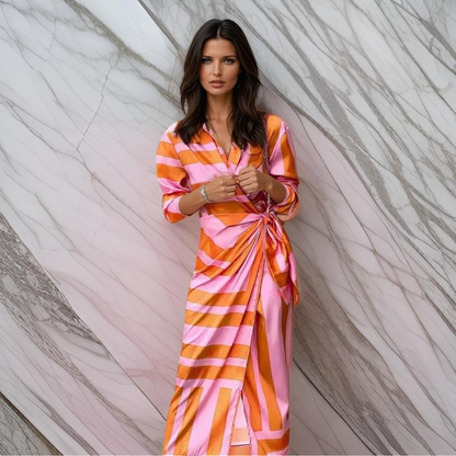 Miral | Elegante Wikkeljurk met Patroon