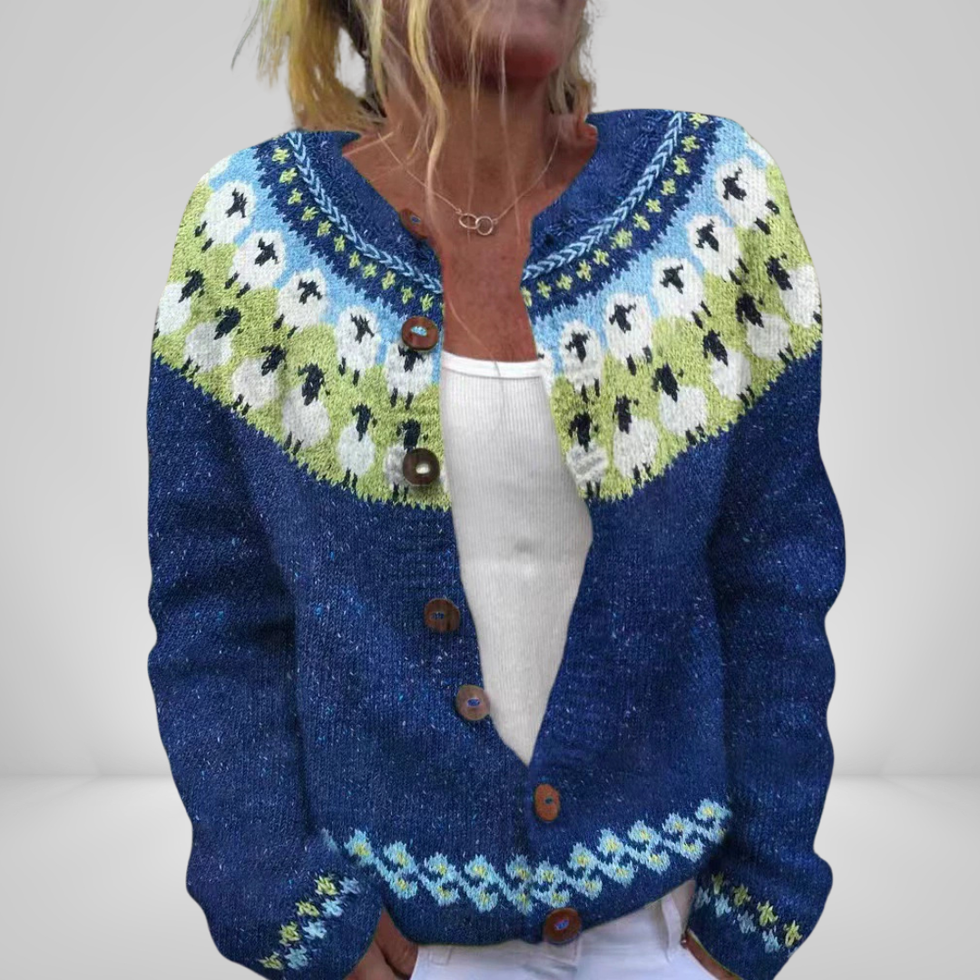 Helga | Vest met schaapjes patroon