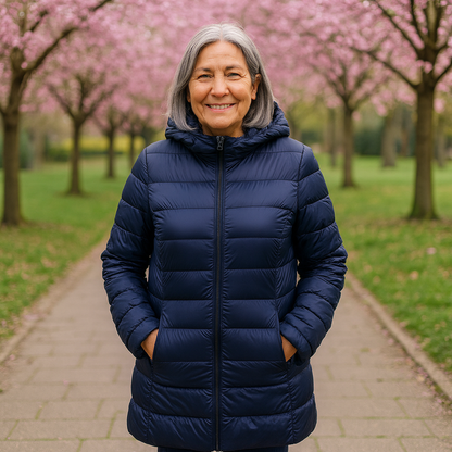 Helsa Lange Gevoerde Tussenjas | Donkerblauw