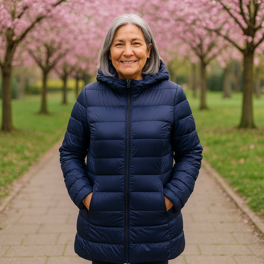 Helsa Lange Gevoerde Tussenjas | Donkerblauw