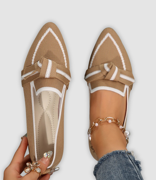 Evelina | Comfortabele Mesh-Loafers met Strik