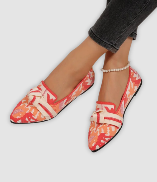 Dina | Comfortabele Brei-slippers met Bloemenpatroon