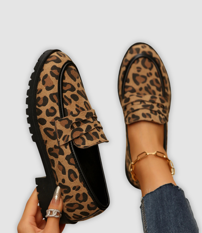 Brianna | Modieuze Plateau Sneakers met Luipaardprint