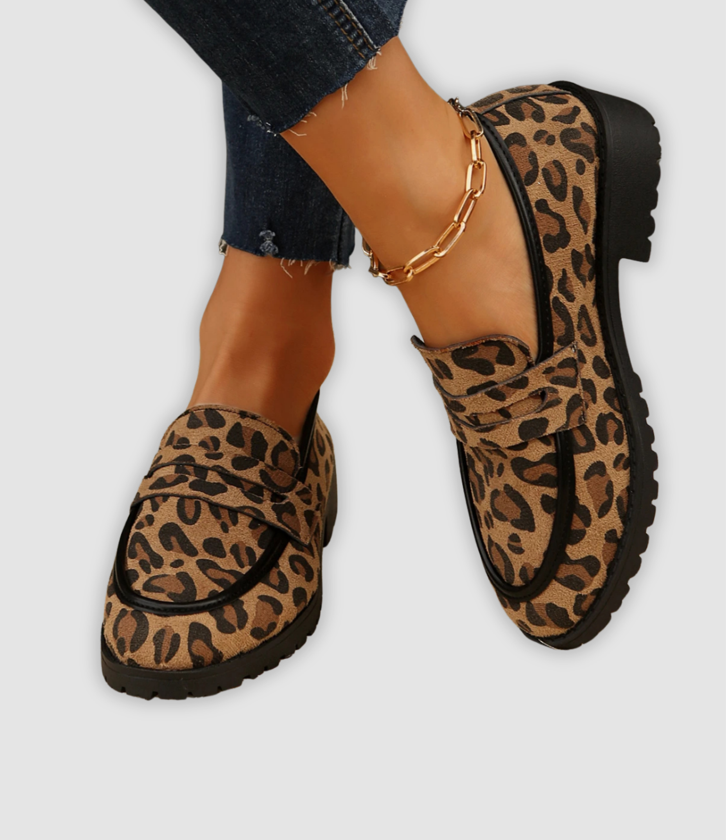Brianna | Modieuze Plateau Sneakers met Luipaardprint