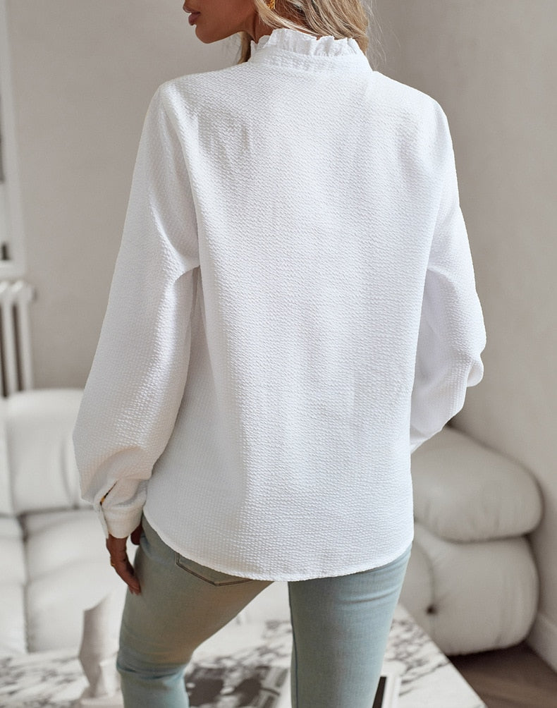Edith | Elegante blouse met romantische ruches