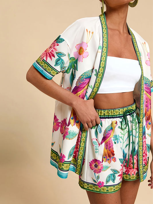 Isabella | Tropische Print Set met Top en Shorts