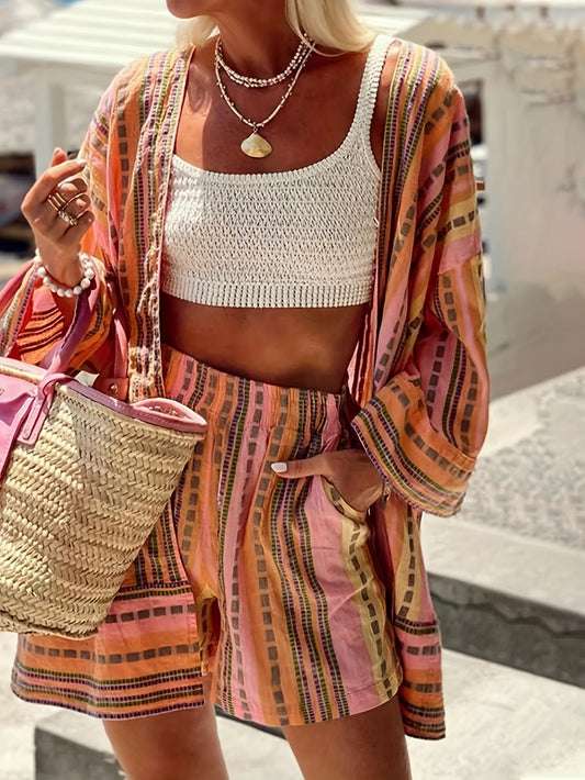 Sophie | Chic Geprinte Top en Shorts Set