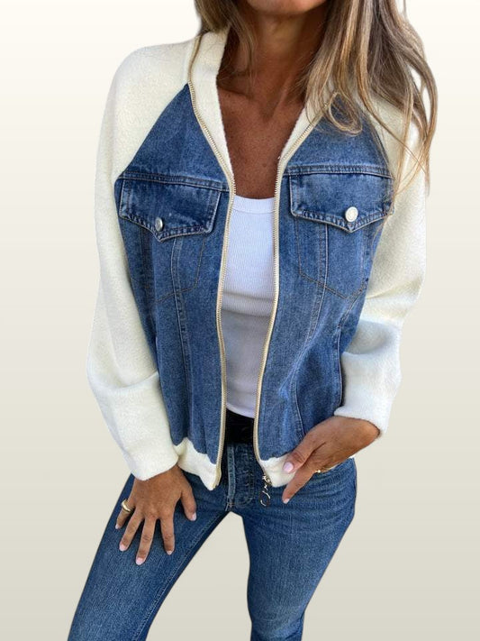 Isabella | Casual V-Neck Zipper Jas