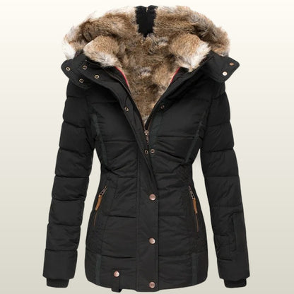 Audrey | Warme Winterjas met Bontkraag
