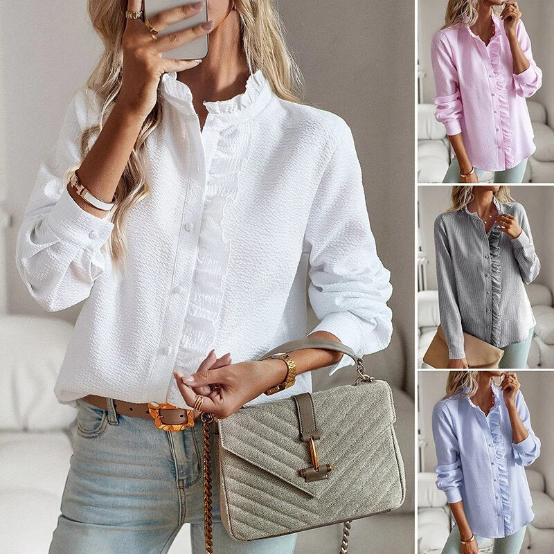 Edith | Elegante blouse met romantische ruches