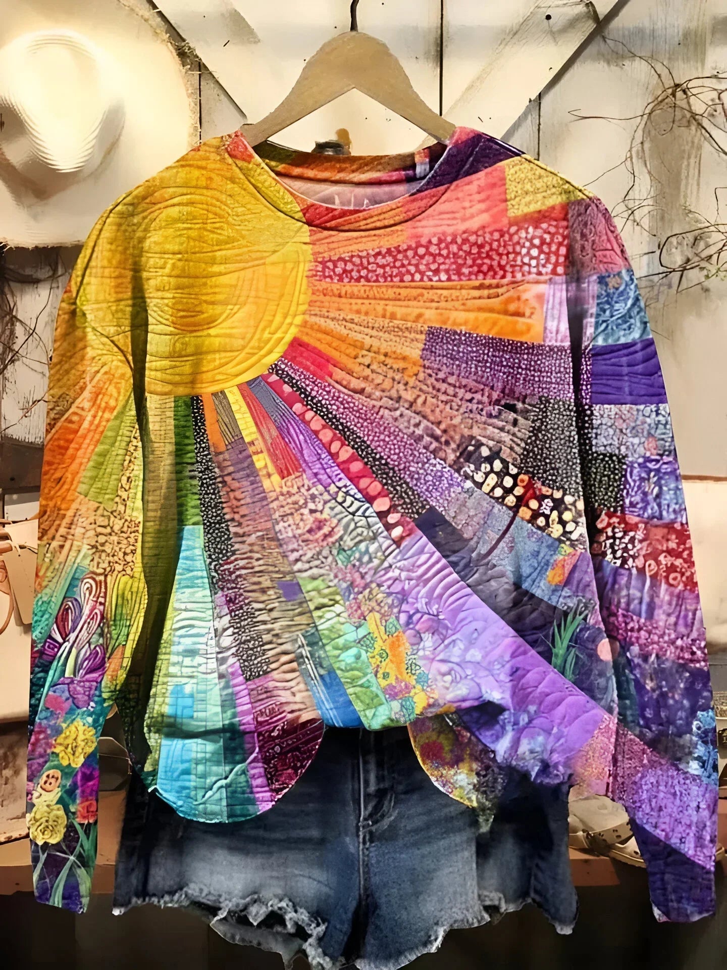 Elin| Kleurrijk zonnestraal sweatshirt