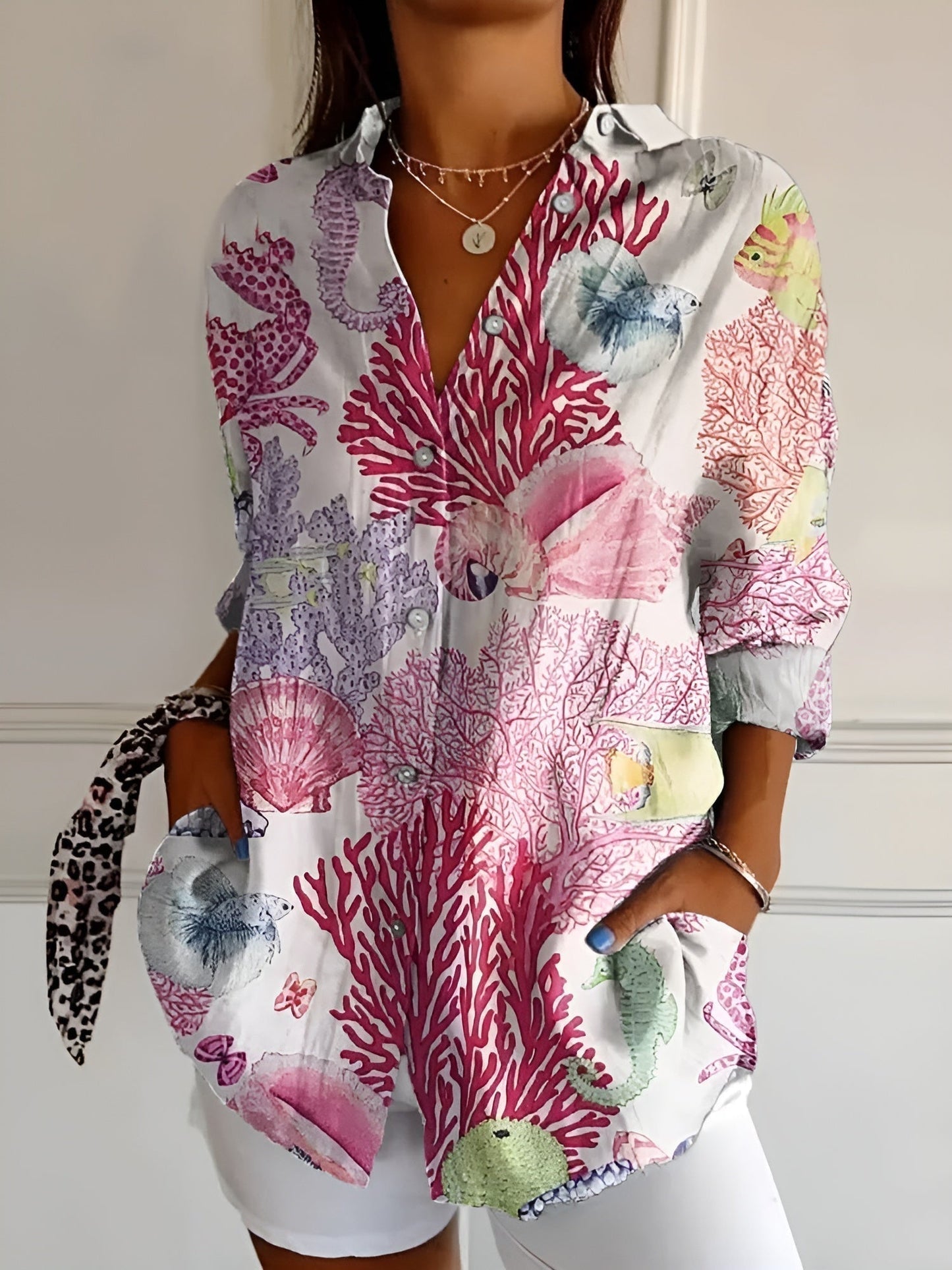 Avril | Elegante blouse met speelse prints
