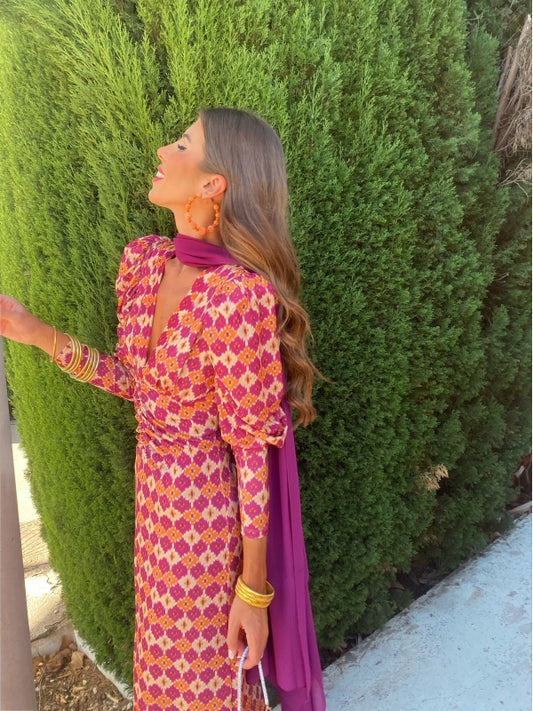 Elodia | Lange Mouwen Jurk met Print